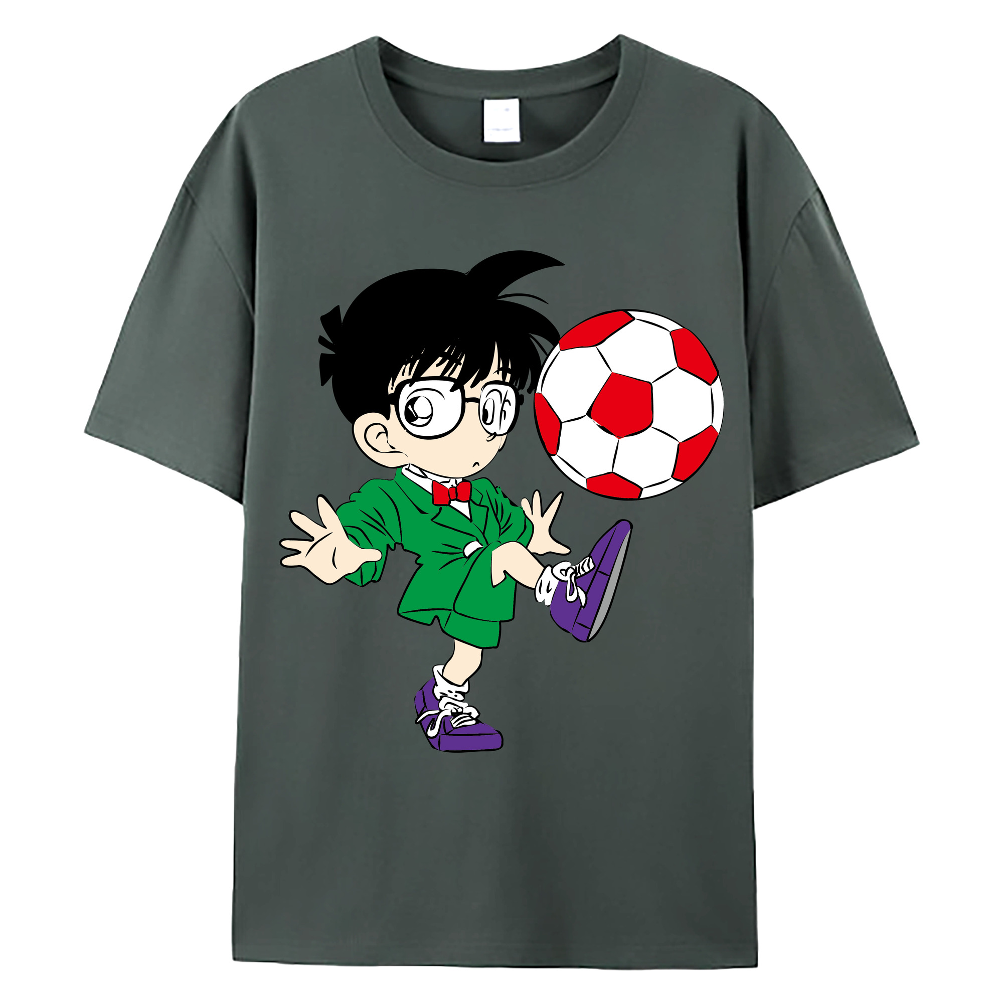 （画像用） 名探偵コナン 江戸川 コナン Detective Conan Conan Edogawa 綿100％ メンズ半袖Tシャツ｜肌触りやわらか＆通気性